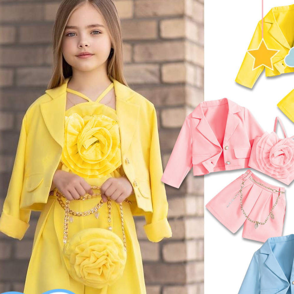 Girls Floral Mesh Two-Piece Set