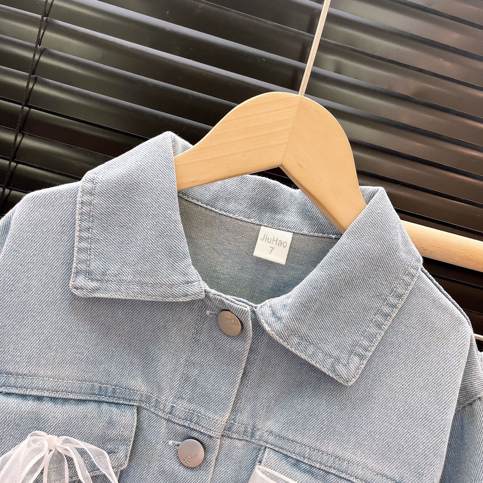 Girls Denim Lace Jacket and Jeans Set