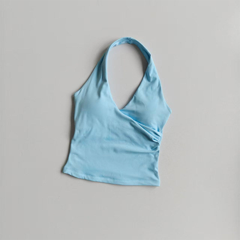 Cross Halter Sports Vest with Chest Pads